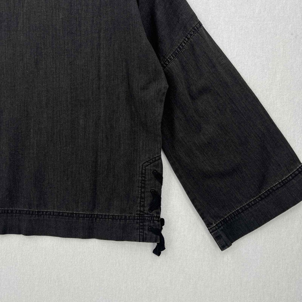 MADEWELL Shirt Womens Small Gray Denim Side Lace Top Sloan Black NWT - Picture 8 of 16